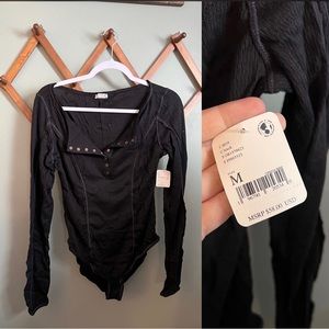 Free People Intimately (size medium) NWT✨  black sloan bodysuit